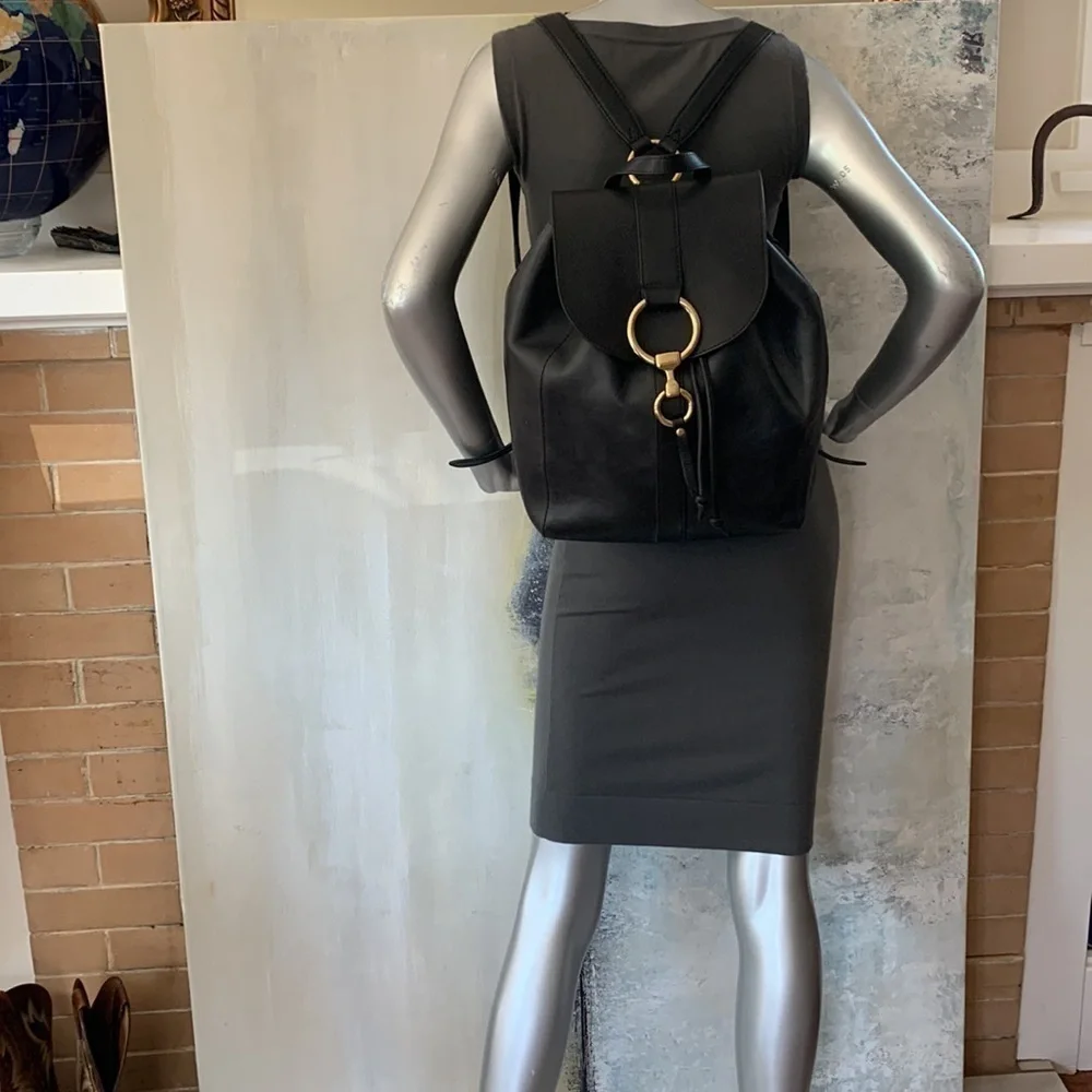 FRYE Black Leather Backpack